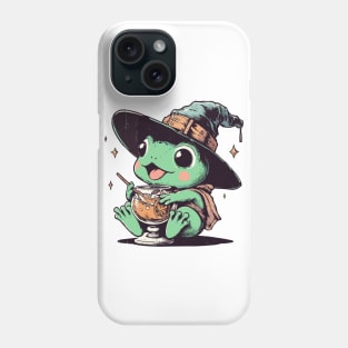 Retro kawaii witchy frog drink orange juice Phone Case