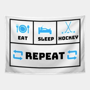 Eat Sleep Hockey Repeat Tapestry