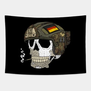 a bundeswehr skull with a flecktarn helmet. Tapestry