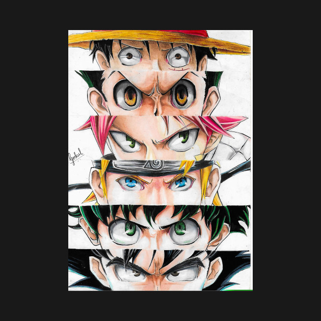 Top Anime Eyes Mix Animeart T Shirt Teepublic