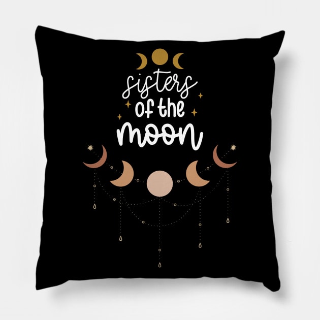 Sisters of the Moon - Celestial Inspirational Design Pillow by Apathecary