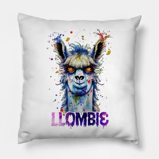 Llombie Zombie fun Halloween design Pillow