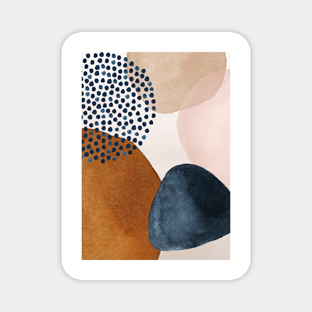 Modern Abstract Terracotta Blush and Navy Blue Magnet by PixDezines