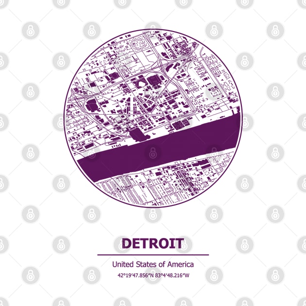 Detroit city map coordinates by SerenityByAlex