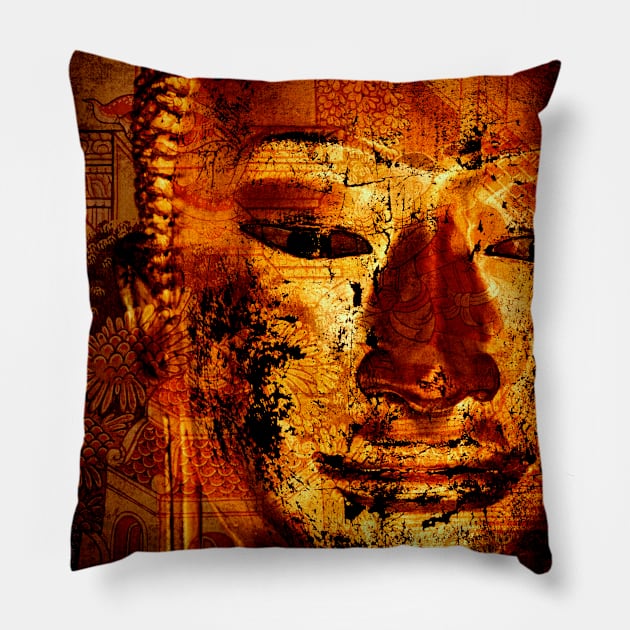 The Lord Buddha - Abstract Illustration Of The Face Of The Lord Pillow by VintCam