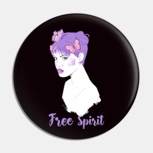 Free Spirit Purple Girl Pin