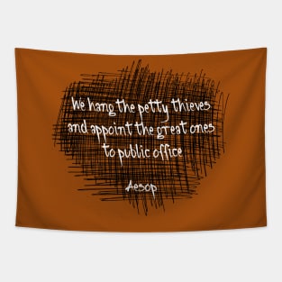 Aesop Satire. Words of Wisdom Collection Tapestry