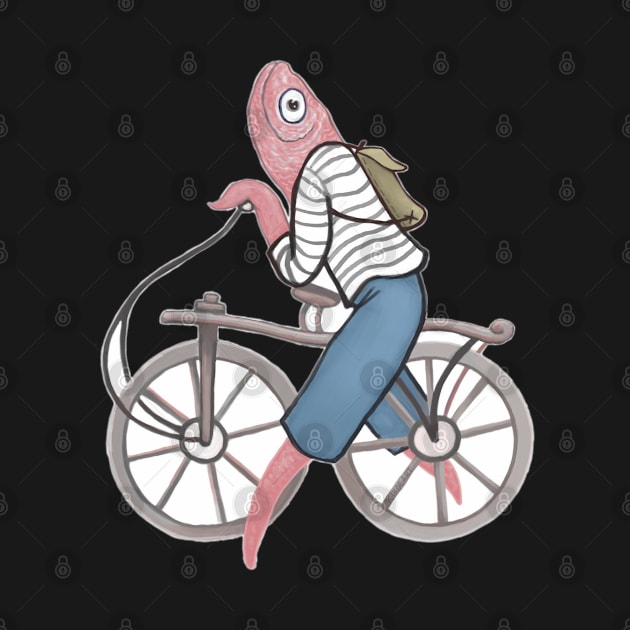 Fish on a Bicycle by KikoeART