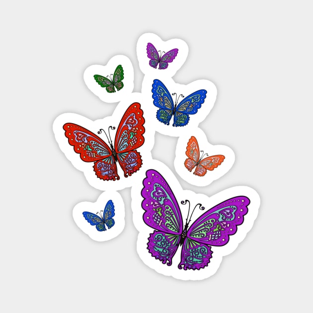 Decorative Colorful Butterflies Magnet by AlondraHanley