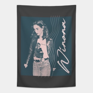 Winona Ryder /\ 1990s Style Duotone Aesthetic Tapestry