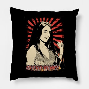 Sasha Banks Retro Vintage Aesthetic Pillow