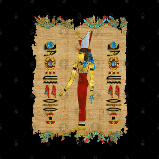 Egyptian Mut Ornament on papyrus by Nartissima
