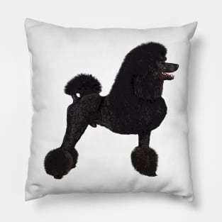 Elegant Black Standard Poodle Pillow