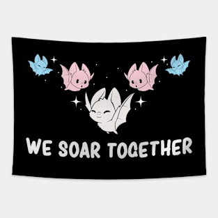 Transgender Pride Flag Lgbt Month Cute Trans Bat Tapestry