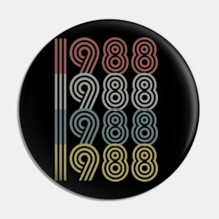 1988 Birth Year Retro Style Pin