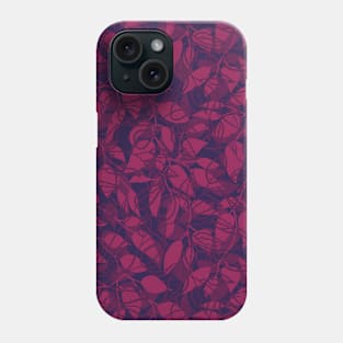 Minimalist Leaf Line Art Illustration as a Seamless Surface Pattern Design Phone Case