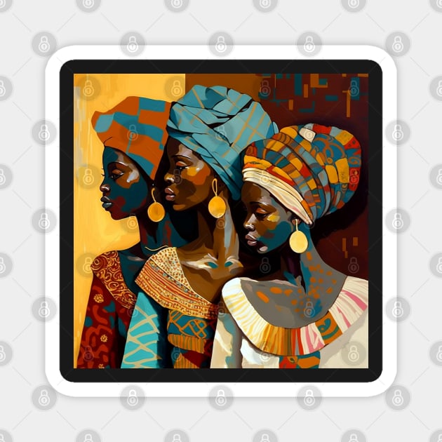 African Print Design Magnet by Buff Geeks Art