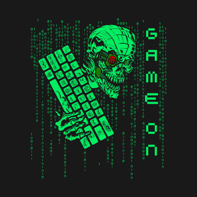 Game On Digital Monster Skull by Xeire