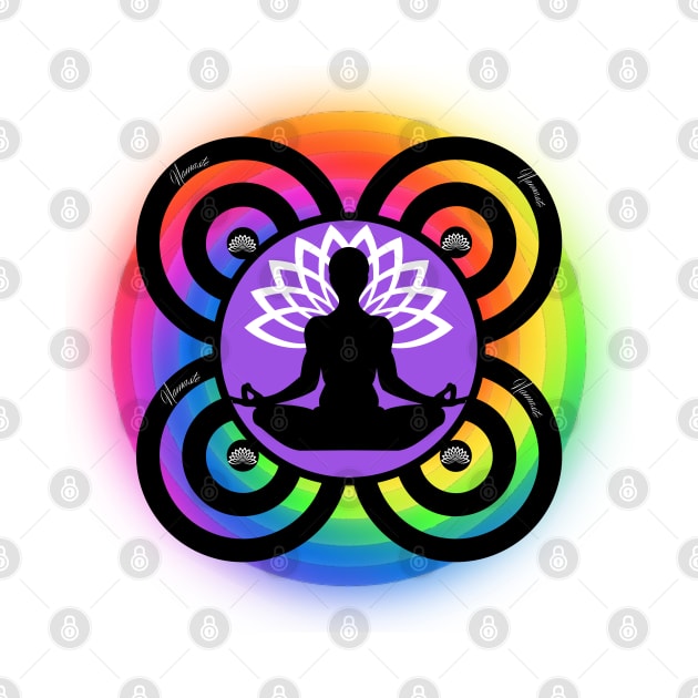 ZEN MEDITATION RAINBOW LOTUS FLOWER by EmoteYourself