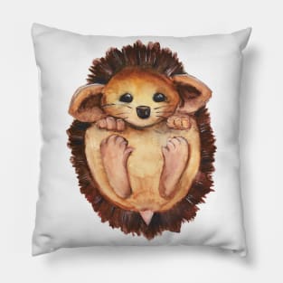 Watercolor - Baby hedgehog Pillow