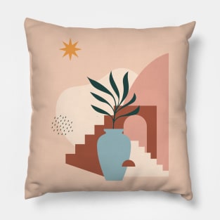 Plant in a Pot - Modern Abstract Art Pillow