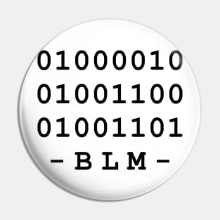 Black Lives Matter Binary Text Pin