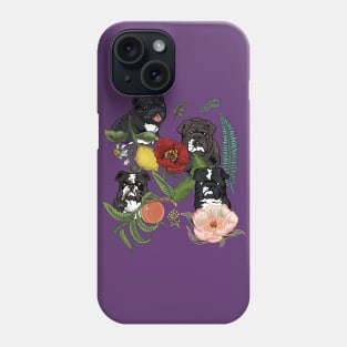 Botanical and Black English Bulldog Phone Case