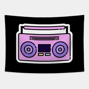 Vintage Pink Stereo // Line Art Sticker Tapestry