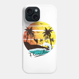 Florida Sunshine State Retro Summer Tropical Beach T-shirt Phone Case