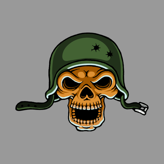 Skull with helmet by Wavey's