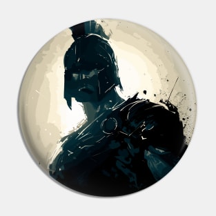 Spartan warrior ink portrait Pin