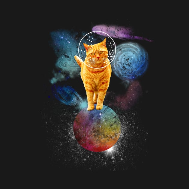 Space Ginger Cat Astronaut by VBleshka