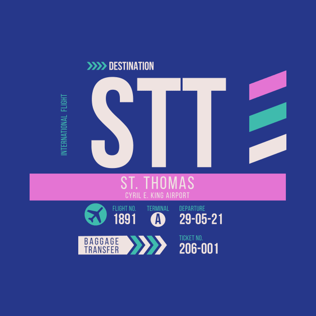 St. Thomas (STT) Airport Code Baggage Tag by SLAG_Creative