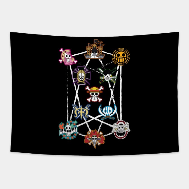 Eleven Supernova Worst Generation Pirates Logo Tapestry by AnimeTee