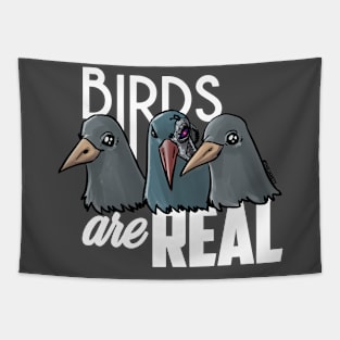 Birds Are Real - White Tapestry