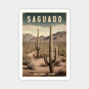 Saguaro vintage poster Magnet