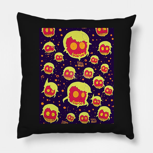 Demon halloween pumpkin Pillow by ComicsFactory