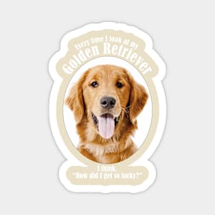 Lucky Golden Retriever Magnet