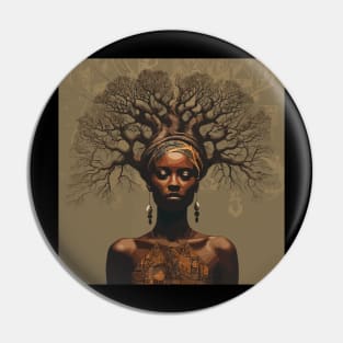 Strong Roots, Beautiful Soul Black Woman Afrocentric Pin