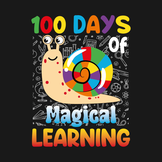 100 Days of Magical Learning Funny Snail 100 Days of School by JUST PINK