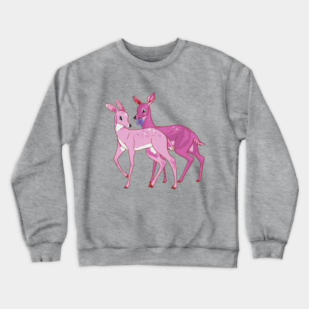 Pink Doe Couple Lesbian Pride Deer Lesbian Crewneck
