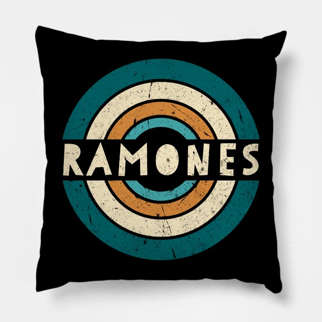 Retro Styles Ramones Name Birthday 70s 80s 90s Circle Pillow by WertAthena