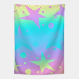 Gorgeous Pastel Stars And Dots Gradient Tapestry