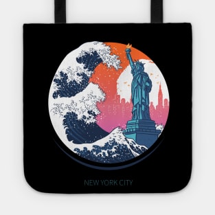 Wave Statue of liberty Tote