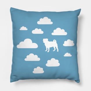 Pug in the Clouds Pillow