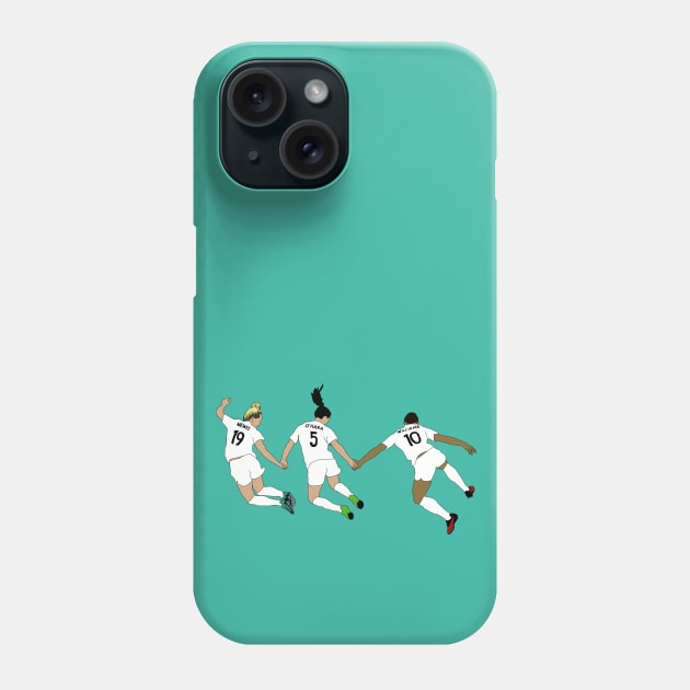 Kristie Mewis, Kelley O'Hara, Lynn Willliams Gotham FC Celebration Phone Case by Hevding