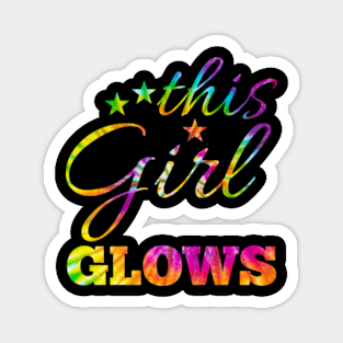 This Girl Glows For Girls And Women Tie Dye Kids Magnet