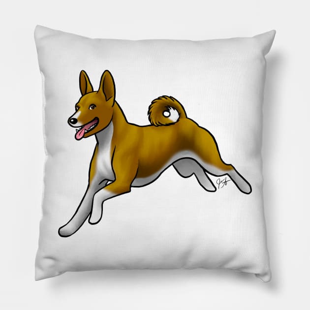 Dog - Basenji - Chestnut Pillow by Jen's Dogs Custom Gifts and Designs