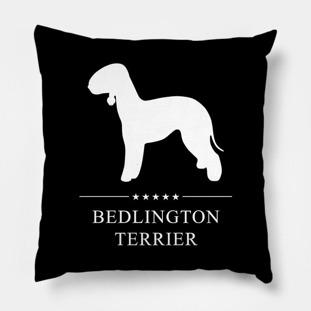 Bedlington Terrier Dog White Silhouette Pillow by millersye