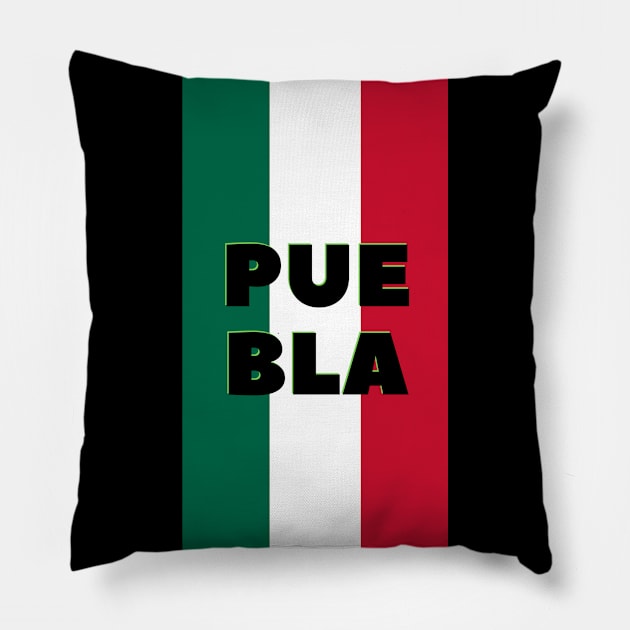 Puebla City in Mexican Flag Colors Vertical Pillow by aybe7elf